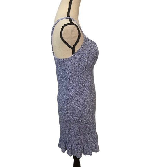 Abercrombie & Fitch Blue Floral Smocked Mini Summer Dress Sz Large - Picture 3 of 11